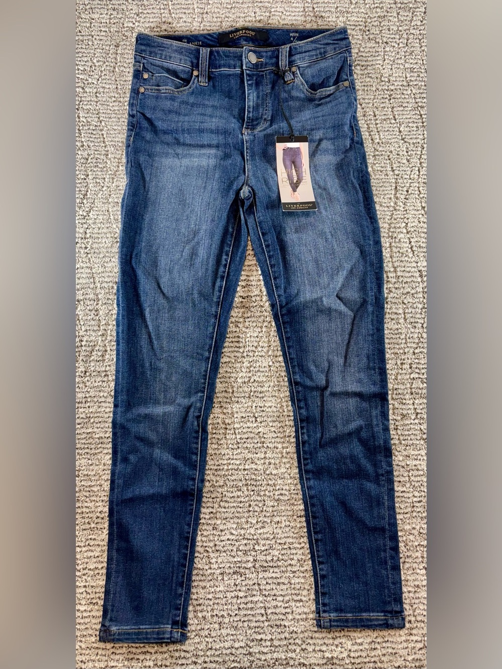 NWT Liverpool Women’s Size 4/27 Petite Brontë High Rise Ankle Skinny Jeans